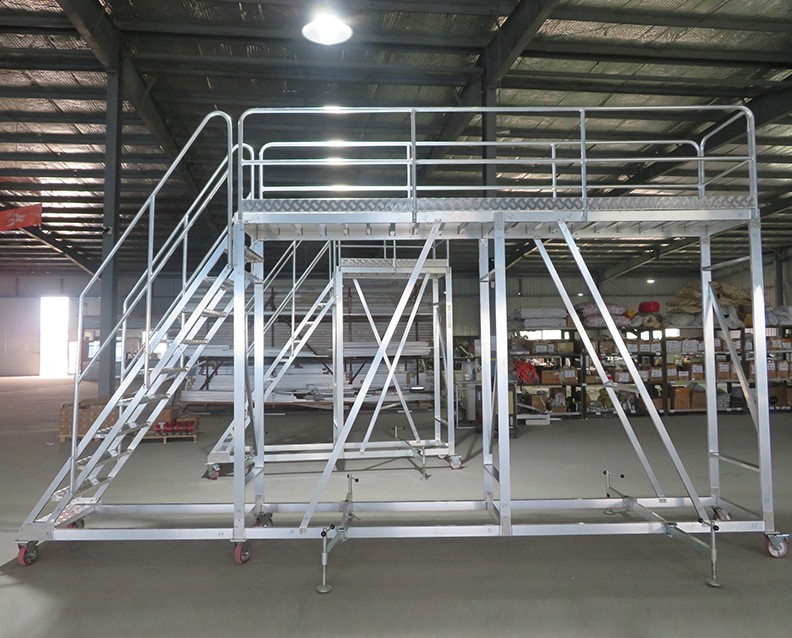 移動鋁合金倉儲登高平臺梯